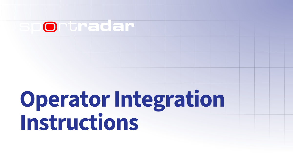 Operator Integration Instructions | Golf Integration | Customer ...