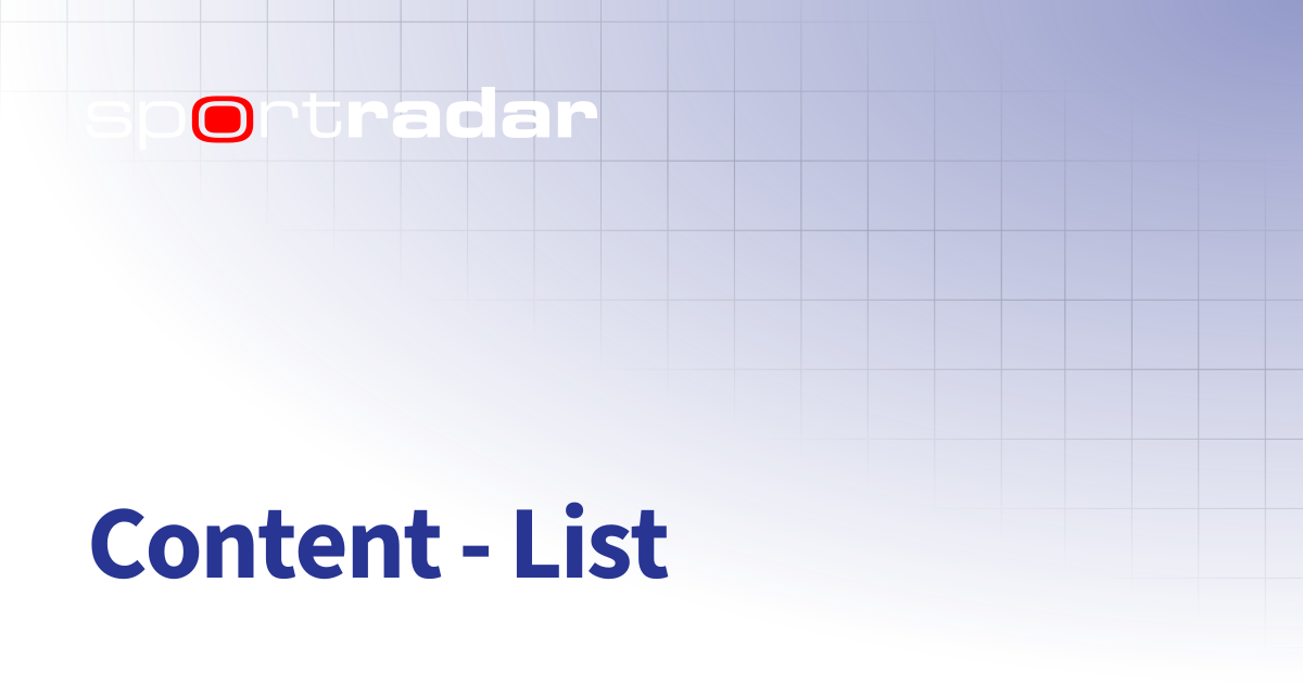 Content - List | Streaming Integration | Customer Documentation